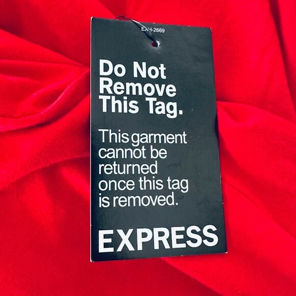 Express Red Halter Mini Jersey Dress Swing Size Small Party Flirty Date - Picture 5 of 10